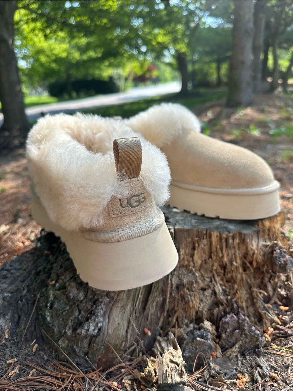 UGG Shearling Slip-On Clog - Cream